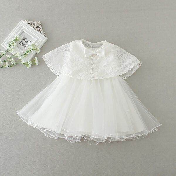 Cute Baby White Fluffy Dress Two-piece Set - Image 3