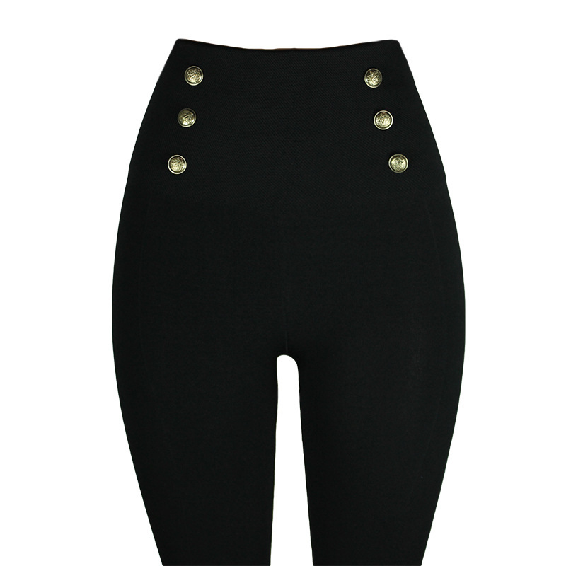 High-waisted Tight Pants Tummy Control Zipper Leggings for Women Seamless Breech with Diamond-studded Pants - Image 6