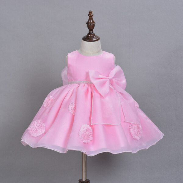 The Spring And Summer Of Years Old Female Infant Baby Child Princess Dress Girls DressPink Flower Girl Dress Skirt - Image 7