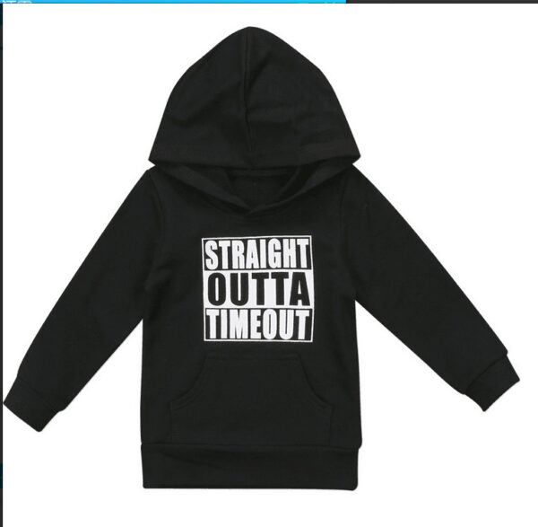 Children's hooded sweater letter top - Image 2