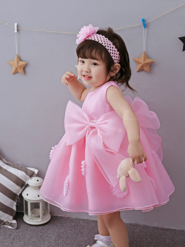 The Spring And Summer Of Years Old Female Infant Baby Child Princess Dress Girls DressPink Flower Girl Dress Skirt - Image 6