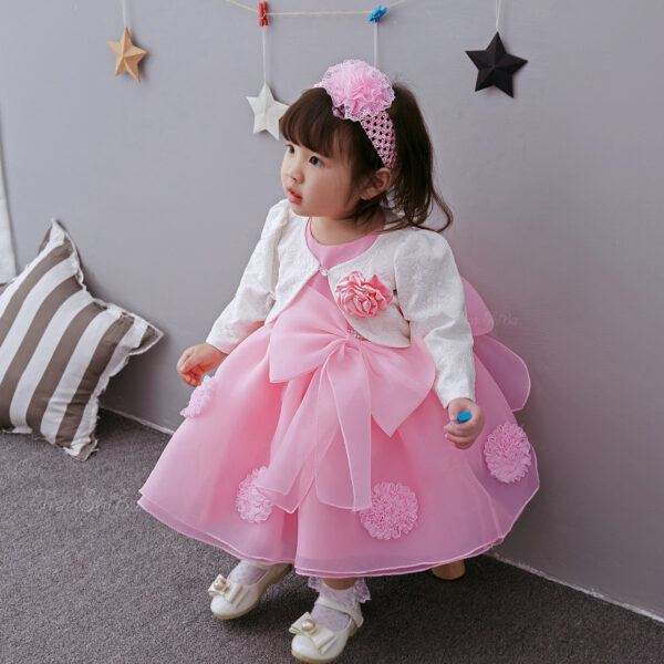 The Spring And Summer Of Years Old Female Infant Baby Child Princess Dress Girls DressPink Flower Girl Dress Skirt - Image 2