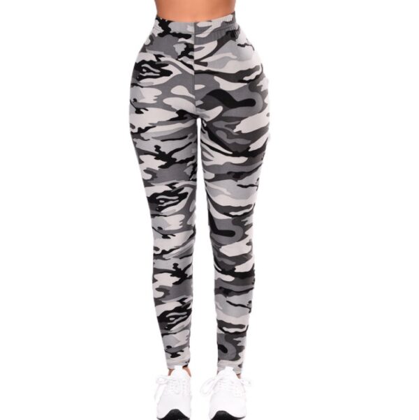 Camouflage Printed Grey Casual Legging Pants - Image 7