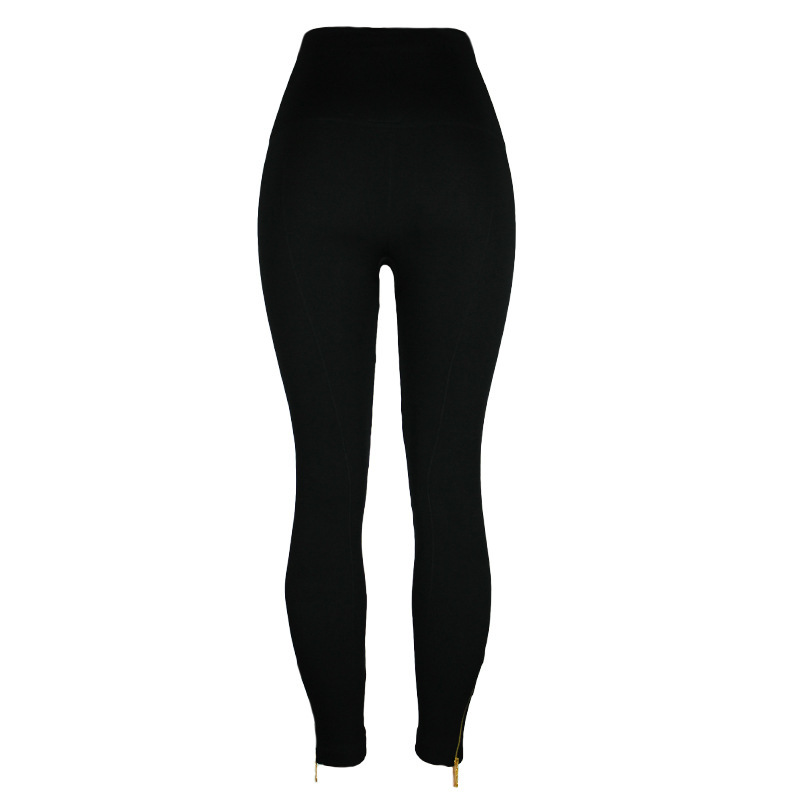 High-waisted Tight Pants Tummy Control Zipper Leggings for Women Seamless Breech with Diamond-studded Pants - Image 7