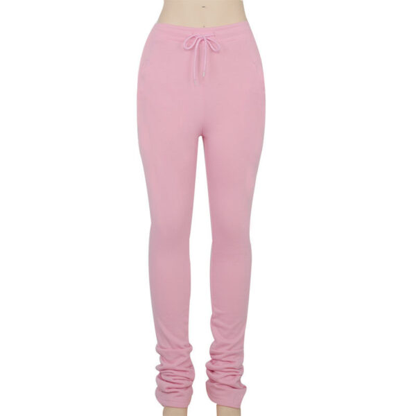 Elastic high-waist pleated drawstring slacks - Image 10