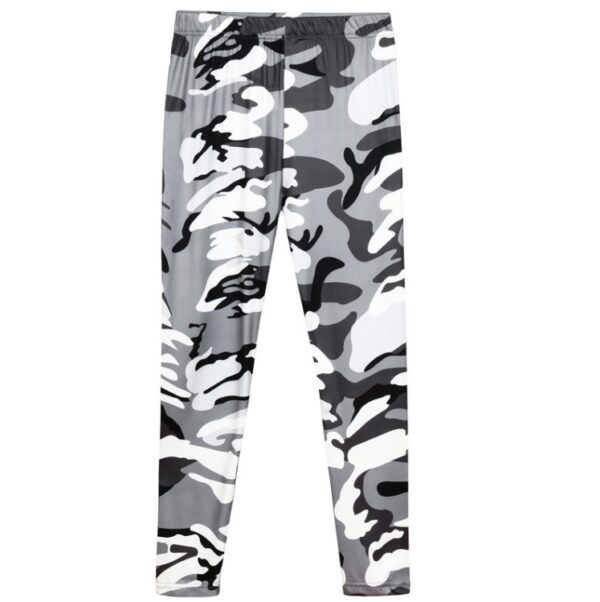 Camouflage Printed Grey Casual Legging Pants - Image 4