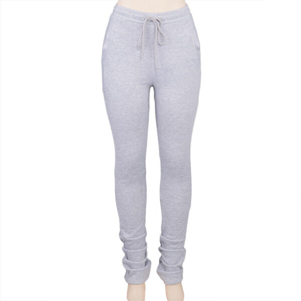 Elastic high-waist pleated drawstring slacks - Image 4