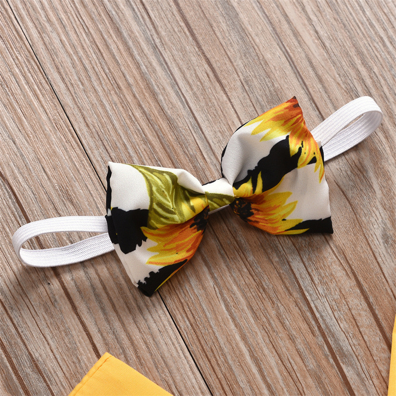 Summer Baby Girl Triangle Romper, Lace Wrapper For Newborn Baby, Sunflower Baby One-piece Romper - Image 5