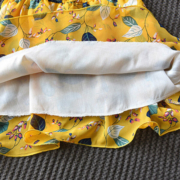 Kids Dress Girls Leaf Chiffon Sleeveless Holiday Bohemian - Image 9