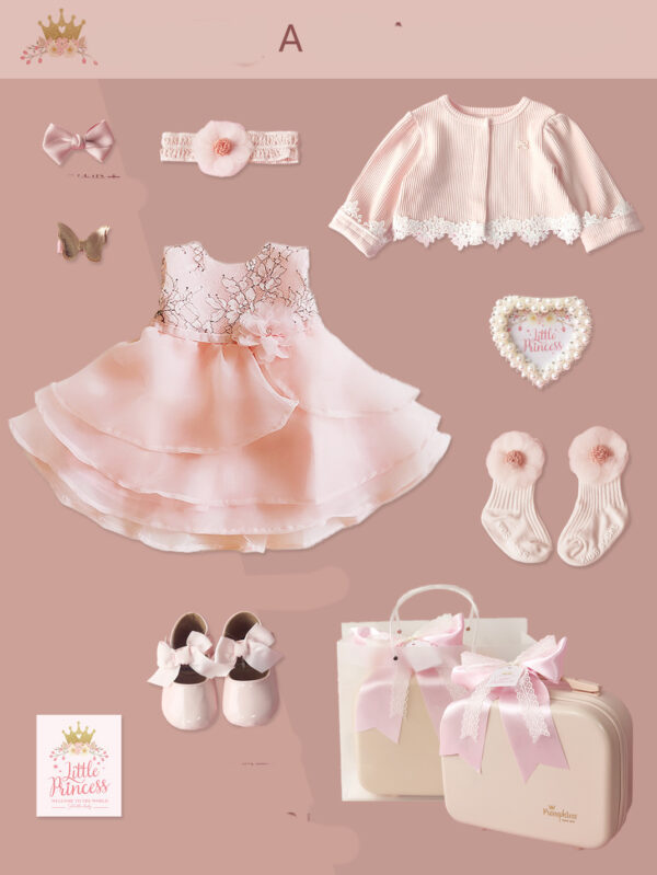 Baby High-end Gift Box Little Princess Dress Lace Dress Suit - Image 3