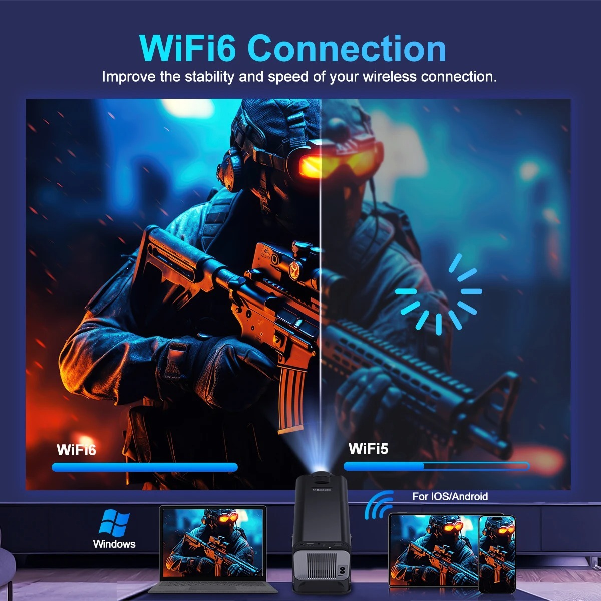 Small Projector 4K Wireless WiFi Smart 5G Projector - Image 7