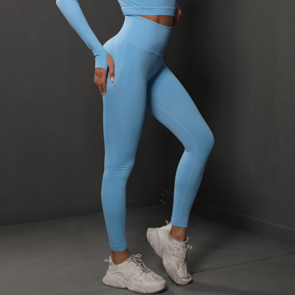 High Waist Seamless Yoga Pants Women's Solid Color Full Length Leggings Fitness Hip Up Running Sport Gym Legging Outfits - Image 4