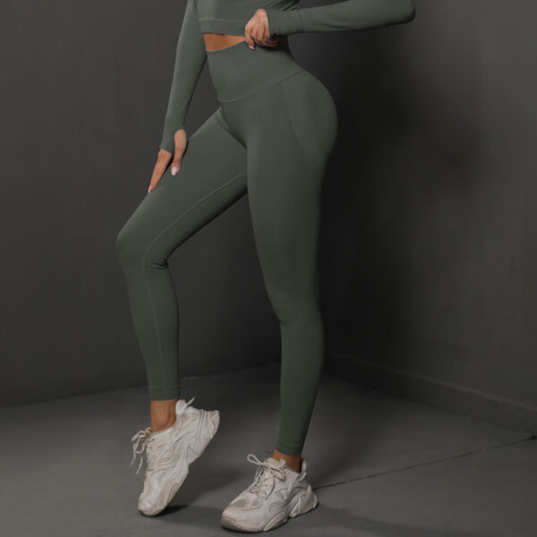 High Waist Seamless Yoga Pants Women's Solid Color Full Length Leggings Fitness Hip Up Running Sport Gym Legging Outfits - Image 3