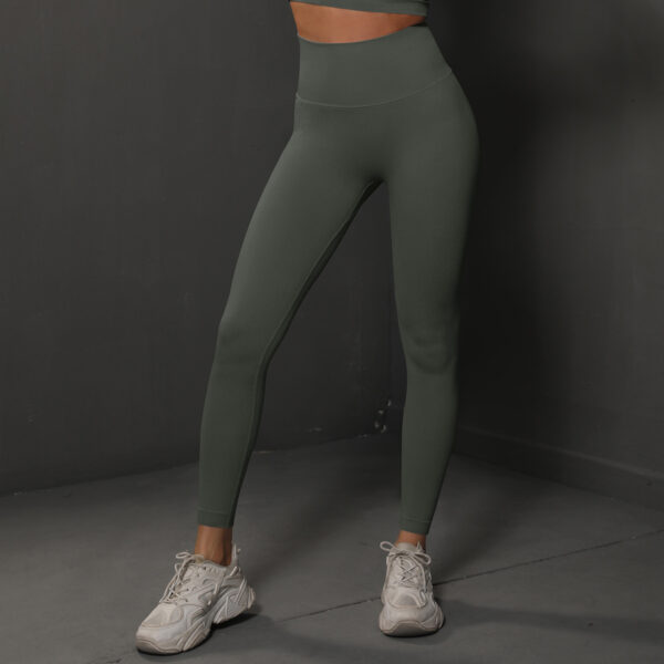 High Waist Seamless Yoga Pants Women's Solid Color Full Length Leggings Fitness Hip Up Running Sport Gym Legging Outfits - Image 2