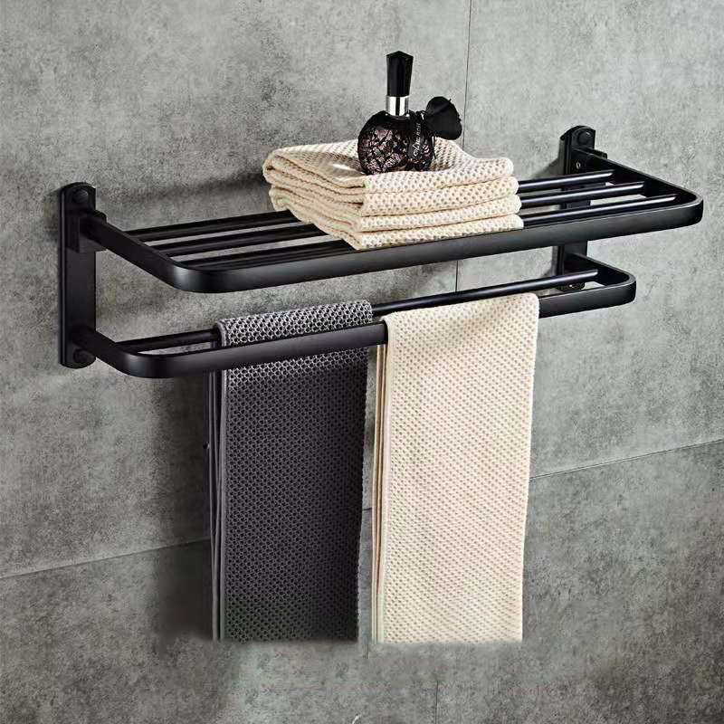 Perforated Space Aluminum Bathroom Folding Shelf Bathroom - Image 3