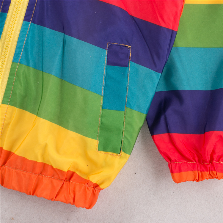 Rainbow Jacket Zipper Hooded Jacket For Kids - Image 3
