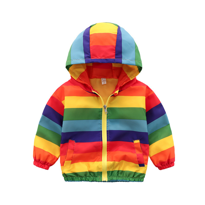 Rainbow Jacket Zipper Hooded Jacket For Kids - Image 4