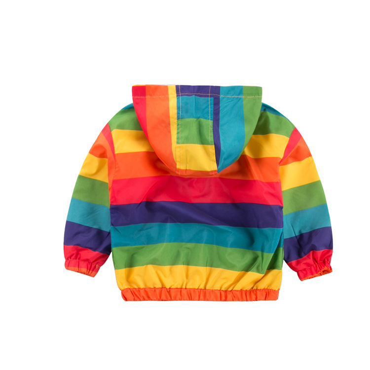 Rainbow Jacket Zipper Hooded Jacket For Kids - Image 2