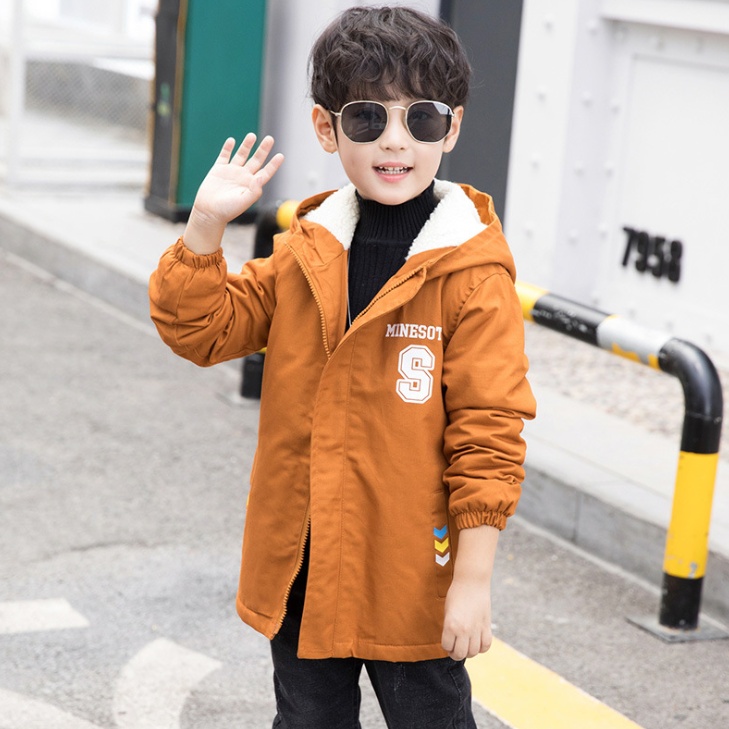 Children's jacket winter new plus velvet Korean version of the big children's tide loaded children's windbreaker boy casual children's clothing men - Image 8