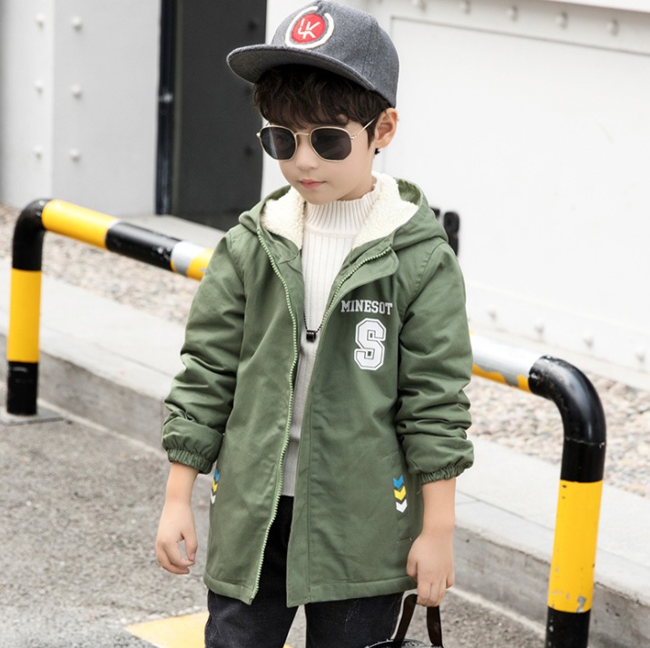 Children's jacket winter new plus velvet Korean version of the big children's tide loaded children's windbreaker boy casual children's clothing men - Image 4