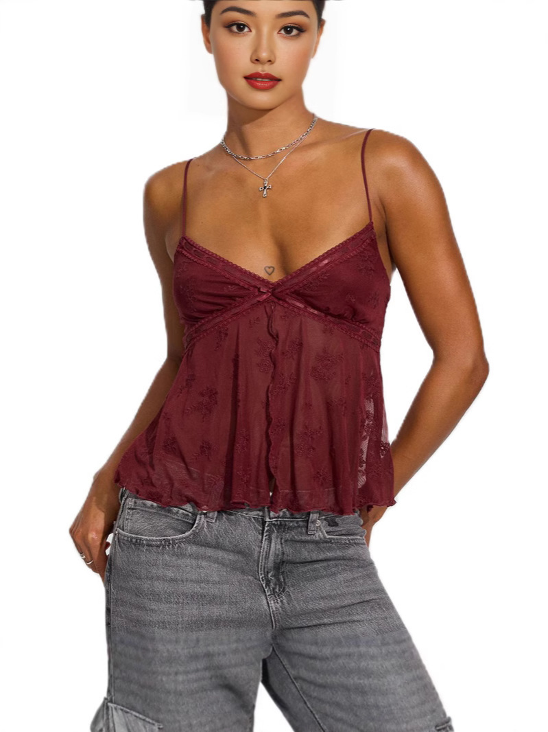 European And American New Sexy Women's Mesh Hollow Split Sling - Image 2