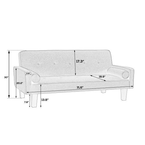 Fabric Sofa, Medieval Love Seat Sofa Furniture, With Pillows, Living Room Button Tufted Sofa, Pull Point Design - Image 7