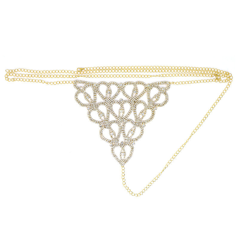 Sexy Body Chain Rhinestone Luxury Lingerie Set Ins Net Red Nightclub Love - Image 9