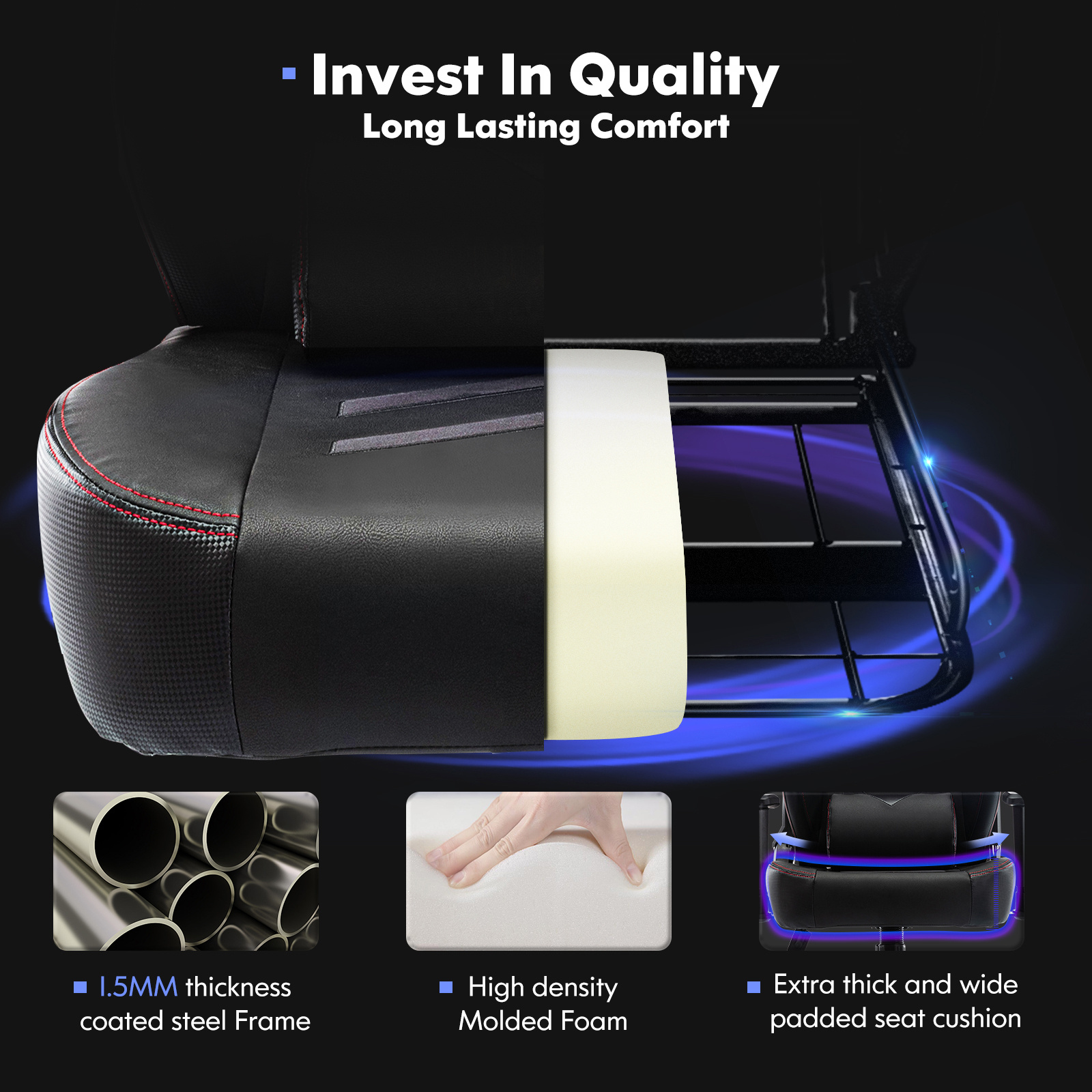 Tall Gaming Chair 350lbs Racing Computer Gaming Chair - Image 9