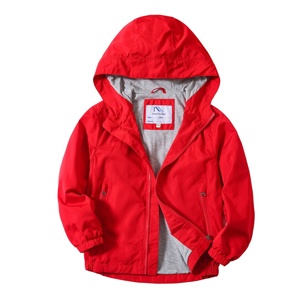 Coat Jacket Autumn New Medium And Big Kids Hood - Image 4