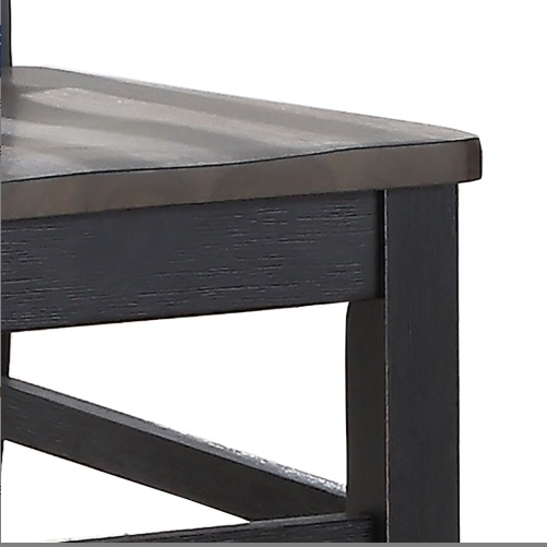 Farmhouse 5pc Dining Set Two-Tone Finish, Cottage Style Table, Schoolhouse Chairs - Image 2